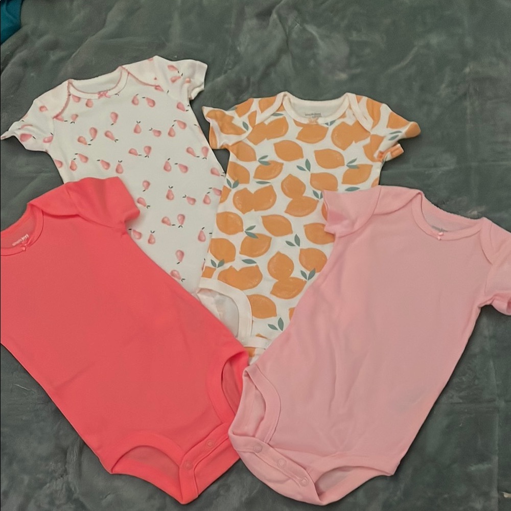 Charming Baby Footies Set - Pink, Orange, and White New